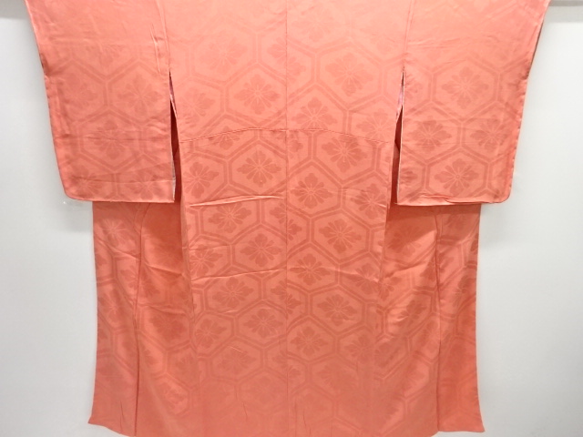 アンティーク　紋錦紗花亀甲模様織り出し着物